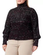 Swetry damskie - UCY Damski sweter z dzianiny 12419549-UC01, czarno-różowy, XS/S, czarny różowy, XS-S - miniaturka - grafika 1