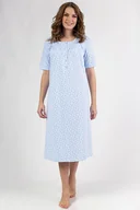 Bielizna nocna - Bawełniana koszula damska Anitta niebieska długa 4XL - miniaturka - grafika 1