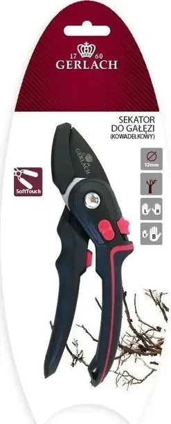 Sekator ręczny do gałęzi kowadełkowy Gerlach 12 mm