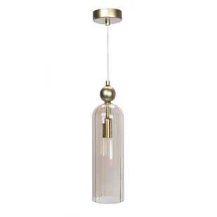 Szklana lampa wisząca tuba Regina 1241 złoty przezroczysty - Lampy sufitowe - miniaturka - grafika 1
