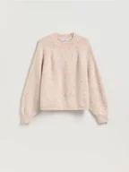 Swetry damskie - Reserved - Wzorzysty sweter - pastelowy róż - miniaturka - grafika 1