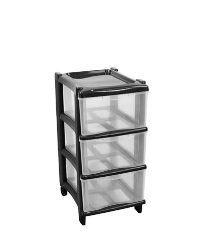Essential Cassie, 3 szuflady, kolor czarny, wys. 60 cm, wyprodukowano we Włoszech