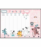 Szkolne artykuły papiernicze - Plan lekcji kreatywne psy, nowy rok szkolny, rozmiar 30x40 cm - miniaturka - grafika 1