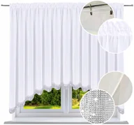 Firany - Firana gotowa z cyrkoniami w łuk 130x300 klasyczna firany gładkie do salonu - miniaturka - grafika 1