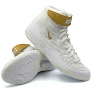 Kimona, stroje i obuwie - Nike Buty Zapaśnicze Bokserskie Inflict 3 Limited Edition White/Gold - miniaturka - grafika 1
