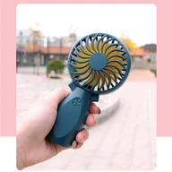 Akcesoria i części AGD - Przenośny mini wentylator kieszonkowy z ładowaniem USB – ciemnozielony - miniaturka - grafika 1