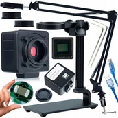 Mikroskopy i lupy - Rosfix Regulowany wysięgnik do mikroskopu cyfrowego ODM-180X 50mm + Aluminiowa platforma 35mm + Kamera Crux PRO KMCP-HDMI-USB 5mp Seria Plantes Pro - miniaturka - grafika 1