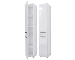 Meble łazienkowe Bagnoli SLIM II biała matowa/ biała połysk- Szafka stojąca, kolumna łazienkowa, półka, D: 30 cm, W: 174 cm, Sz: 30 cm - Szafki łazienkowe - miniaturka - grafika 1