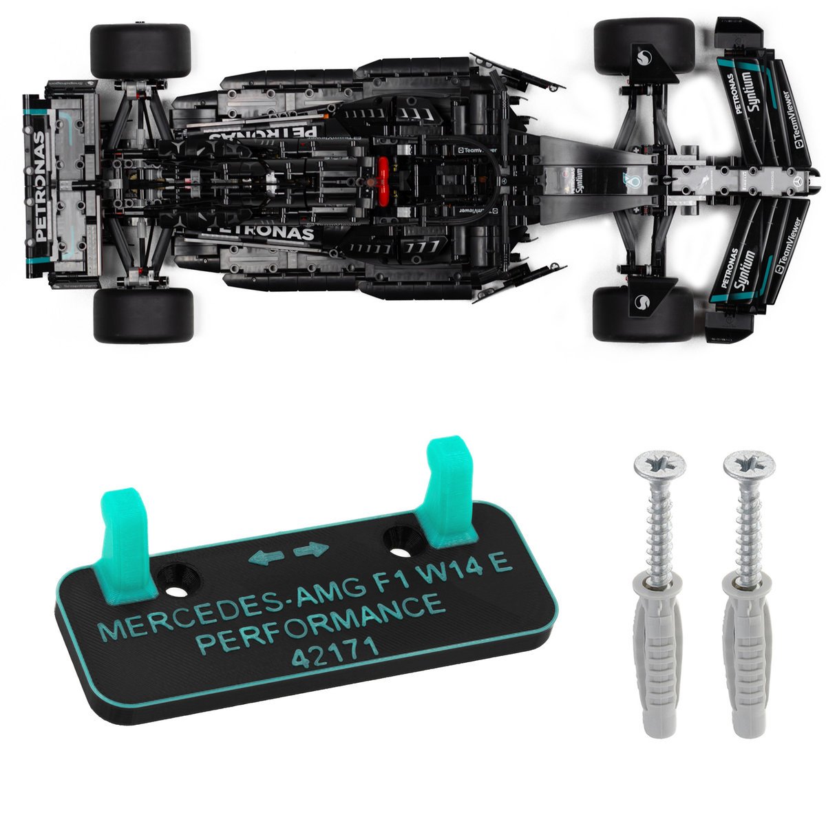 Mercedes AMG F1 W14 E - 42171 - Uchwyt ścienny na model LEGO F1 - wersja C