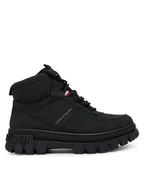 Buty dla chłopców - Tommy Hilfiger Trzewiki T3X5-34129-1696999 D Czarny - miniaturka - grafika 1