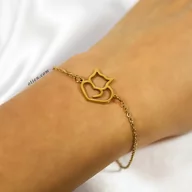 Bransoletki - Bransoletka damska Kotek złota na prezent - miniaturka - grafika 1