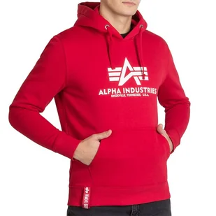 Bluza Alpha Industries Basic Hoody 178312328 - czerwone - Bluzy męskie - miniaturka - grafika 1