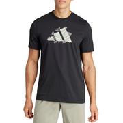Koszulki sportowe męskie - Koszulka adidas Aeroready Tennis Logo Slam Graphic IS2419 - czarna - Adidas - miniaturka - grafika 1