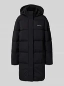 Płaszcze damskie - Płaszcz pikowany z kapturem i logo - miniaturka - grafika 1