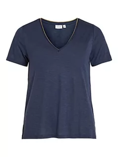 Koszulki i topy damskie - Vila Vinoel Lurex S/S Top Noos T-Shirt damski, Total Eclipse, L - grafika 1