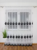 Firany - FIRANKA Z HAFTEM FIRANKI Z WELUREM CZARNA SALON JADALNIA 400X250 NA TAŚMIE - miniaturka - grafika 1