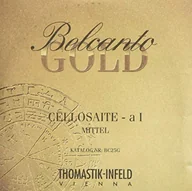 Akcesoria do instrumentów smyczkowych - Thomastik Einzelsaite für Cello 4/4 Belcanto Gold - A-Saite Stahlkern, Umspinnung Multi-composite alloy, mittel - miniaturka - grafika 1
