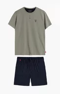 Piżamy męskie - Piżama męska NMP-367-KHAJ_GRA, Kolor khaki-granat, Rozmiar M, ATLANTIC - Intymna - miniaturka - grafika 1