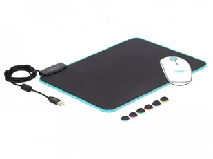 Delock Delock Podkładka pod mysz RGB podświetlana czarna 350 x 260 mm + EKSPRESOWA 12554 - Podkładki pod mysz - miniaturka - grafika 1