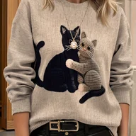 Swetry damskie - TEMU Damski Sweter z Długim Rękawem, Uniwersalny Golfowy Krój Lekki i Wygodny w Stylu Casual Elegancji – Modne Nadrukowane Motywy Ultra HD: Gotyczna - miniaturka - grafika 1