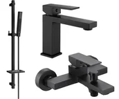 Zestawy baterii łazienkowych - Mexen Uno DQ77 zestaw wannowy, czarny - 71403DQ77-70 - miniaturka - grafika 1