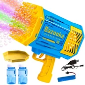 Bańki mydlane - Pistolet na Bańki Mydlane XXL 69 Otworów Bazuka LED - miniaturka - grafika 1