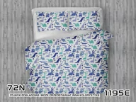 Pościel dla dzieci - Pościel 90x120 1195E biała Dinozaury niebieskie szafirowe turkusowe - miniaturka - grafika 1