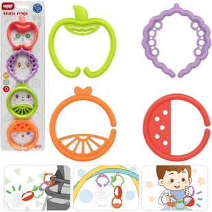 WOOPIE BABY Zabawka Sensoryczna Gryzaki dla Niemowląt Zawieszki Zwierzątka Łańcuszek 4 el. - Zabawki kreatywne - miniaturka - grafika 1