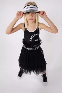Stroje kąpielowe dla dziewczynek - Karl Lagerfeld jednoczęściowy strój kąpielowy dziecięcy kolor czarny - grafika 1
