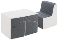 Krzesła obrotowe dla dzieci - Komplet Mebelków Dla Dzieci: Fotelik + Leżanka Ekoskóra Pikowana Komplet Mebelków Dla Dzieci: Fotelik + Leżanka Ekoskóra Pikowana (Kolor: Biały,Szary) - miniaturka - grafika 1