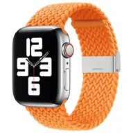 Akcesoria do smartwatchy - Hurtel Strap Fabric opaska do Apple Watch Ultra / 8 / 7 / 6 / SE / 5 / 4 / 3 / 2 (49mm / 45mm / 44mm / 42mm) pleciony materiałowy pasek bransoletka do zegarka pomarańczowy - miniaturka - grafika 1