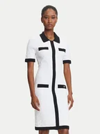 Sukienki - KARL LAGERFELD Sukienka dzianinowa A3W13036 Écru Slim Fit - miniaturka - grafika 1