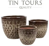 Donice - KOMPLET 3 DONICZEK CERAMICZNYCH - miniaturka - grafika 1