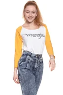 Bluzki damskie - Wrangler, Bluzka damska, Raglan Crop Ls Tee White W718Cf912, rozmiar XS - miniaturka - grafika 1