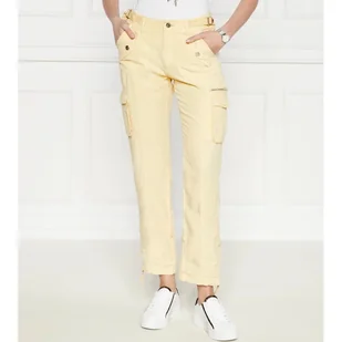 GUESS Spodnie cargo NESSI Regular Fit z dodatkiem lnu - Spodnie sportowe damskie - miniaturka - grafika 1