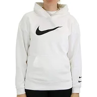 Bluzy damskie - Nike W Nsw Swsh Hoodie Ft bluza damska biały biały/czarny L - miniaturka - grafika 1
