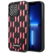 Etui i futerały do telefonów - Etui Karl Lagerfeld do iPhone 13 Pro / 13 6,1" hardcase różowy Monogram Plaque - miniaturka - grafika 1