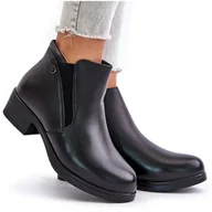 Botki damskie - Botki Z Niską Cholewką Ocieplane Futerkiem Vinceza 85150 Czarne - miniaturka - grafika 1