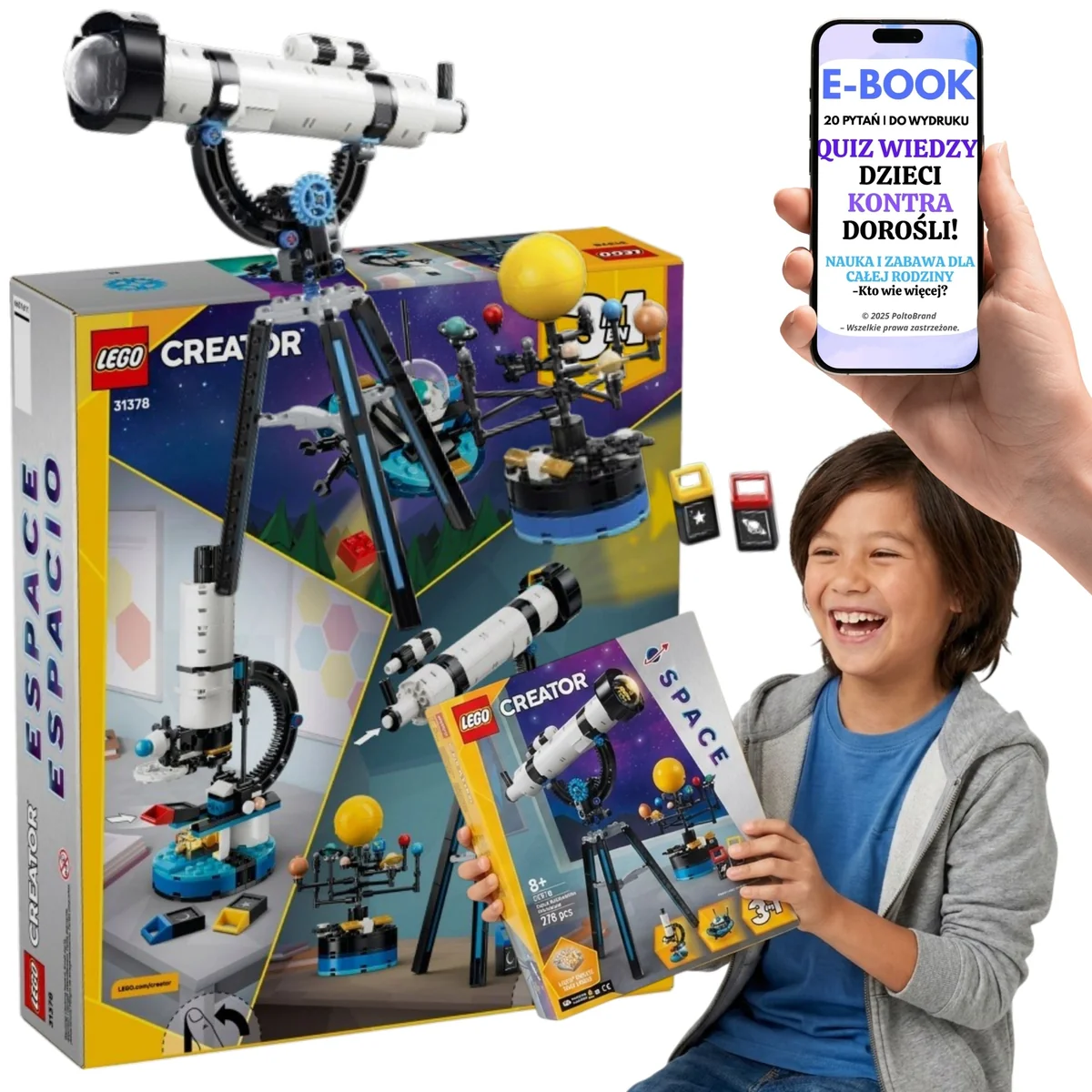 LEGO Creator 3w1 Kosmos 278 Elementów Prezent Urodzinowy 31378
