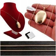 Łańcuszki - Złoty Łańcuszek Żmijka + Klasyczny Sekretnik 60Cm Otwierany / Gładki / Duży - miniaturka - grafika 1