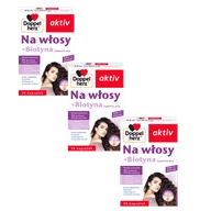 Włosy, skóra, paznokcie - 3x Doppelherz® aktiv Na włosy + Biotyna, 3x30 kapsułek ZESTAW - miniaturka - grafika 1