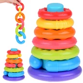 Zabawki sensoryczne - Piramida sensoryczna kolorowe krążki do układania dla dzieci ZA5283 - miniaturka - grafika 1