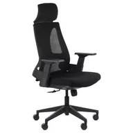 Fotele i krzesła biurowe - Stema SR Fotel biurowy obrotowy OLTON H CZARNY - zagłówek, oparcie siatkowe - krzesło obrotowe, biurowe olton/h/czarny - miniaturka - grafika 1