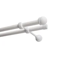 Karnisze - Karnisz DECASTYL Gałka Max z kółkami Pojedynczy 160 cm Biały - miniaturka - grafika 1