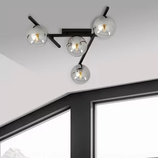 Emibig Lighting czarny krótki żyrandol szklane kule SMART 4 BLACK/GRAFIT 1104/4 nowoczesna lampa sufitowa do sypialni 1104/4 - Lampy sufitowe - miniaturka - grafika 4