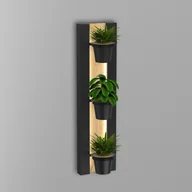 Lampy ścienne - Luminex Kinkiet Shelf, stalowy w kolorze czarnym/drewnianym, wysokość 90 cm - miniaturka - grafika 1