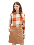 Bluzki damskie - TOM TAILOR Bluzka damska, 32422 - Blush Orange Check Woven, 42 - miniaturka - grafika 1