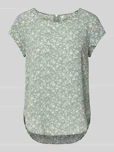 Top bluzkowy o kroju relaxed fit z efektem krepy model 'VIC' - Bluzki damskie - miniaturka - grafika 1