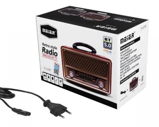 Meier Ina Retro Bluetooth, FM, USB, SD, AUX z pilotem, szary - Radia - miniaturka - grafika 3