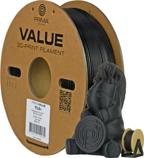PrimaValue PLA+ filament for 3D printer, 1.75 mm, matte black - Filamenty i akcesoria do drukarek 3D - miniaturka - grafika 1